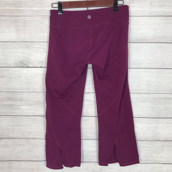 Athleta Burgundy Power Ananda Capri Yoga Pants - Picture 4 of 7